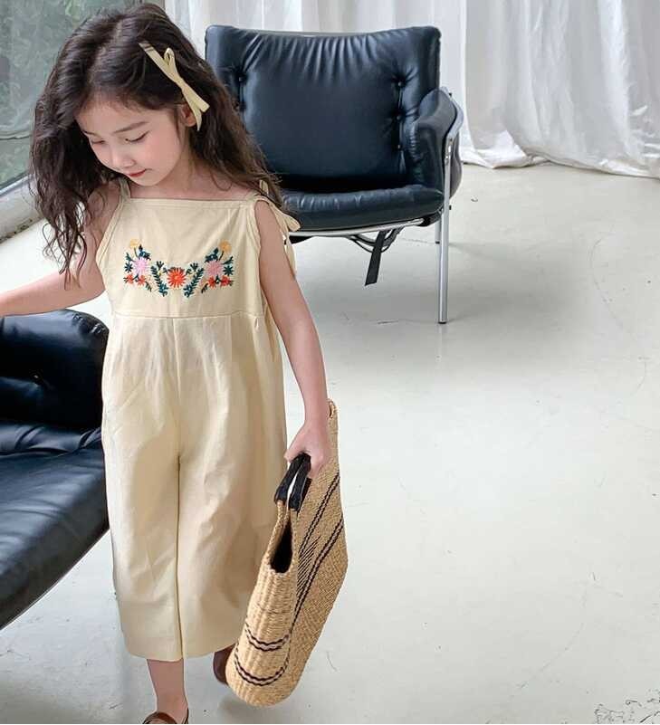 Pants One-Piece Children's Clothing 3-8 Years Old Jumpsuit Suspenders Embroidery Cheap Affordable