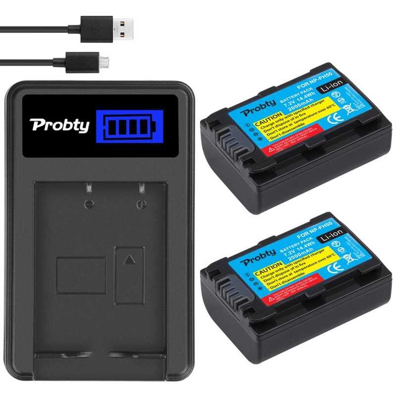 ❤️ Np-Fh50 NP Fh50 แบตเตอรี่กล้อง/Lcd Charger สําหรับ Sony A230 A330 A290 A380 A390 Hdr-Tg1e Tg