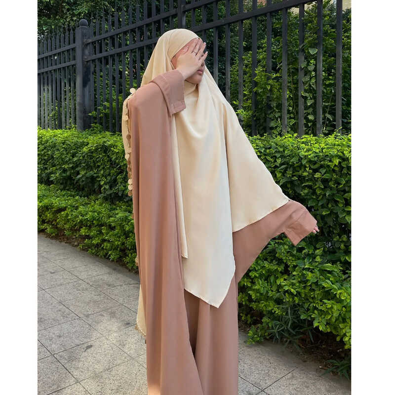 ▥ Eid Ramadan Party ยาว Khimar ผู้หญิงพู่มุสลิม Hijab Khimars Hijabs Headscarf Shawl Djellaba Niq