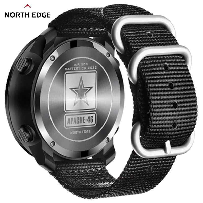 ▥ NORTH EDGE Apache-46 ผู้ชายนาฬิกาดิจิตอลกีฬากลางแจ้งวิ่งว่ายน้ํากีฬากลางแจ้งนาฬิกาเครื่องวัดร