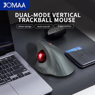 Jomaa Dual Mode Trackball Bluetooth Mouse 2.4G แนวตั้งชาร์จ Ergonomic Mice สําหรับคอมพิวเตอร์พีซี iPad Easy Thumb Control Mouse