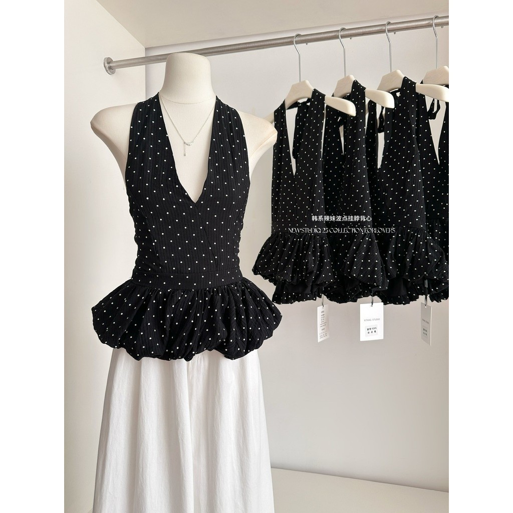 86003 All-Match Halter คอลายจุดแคบเอวสลิงผู้หญิง
