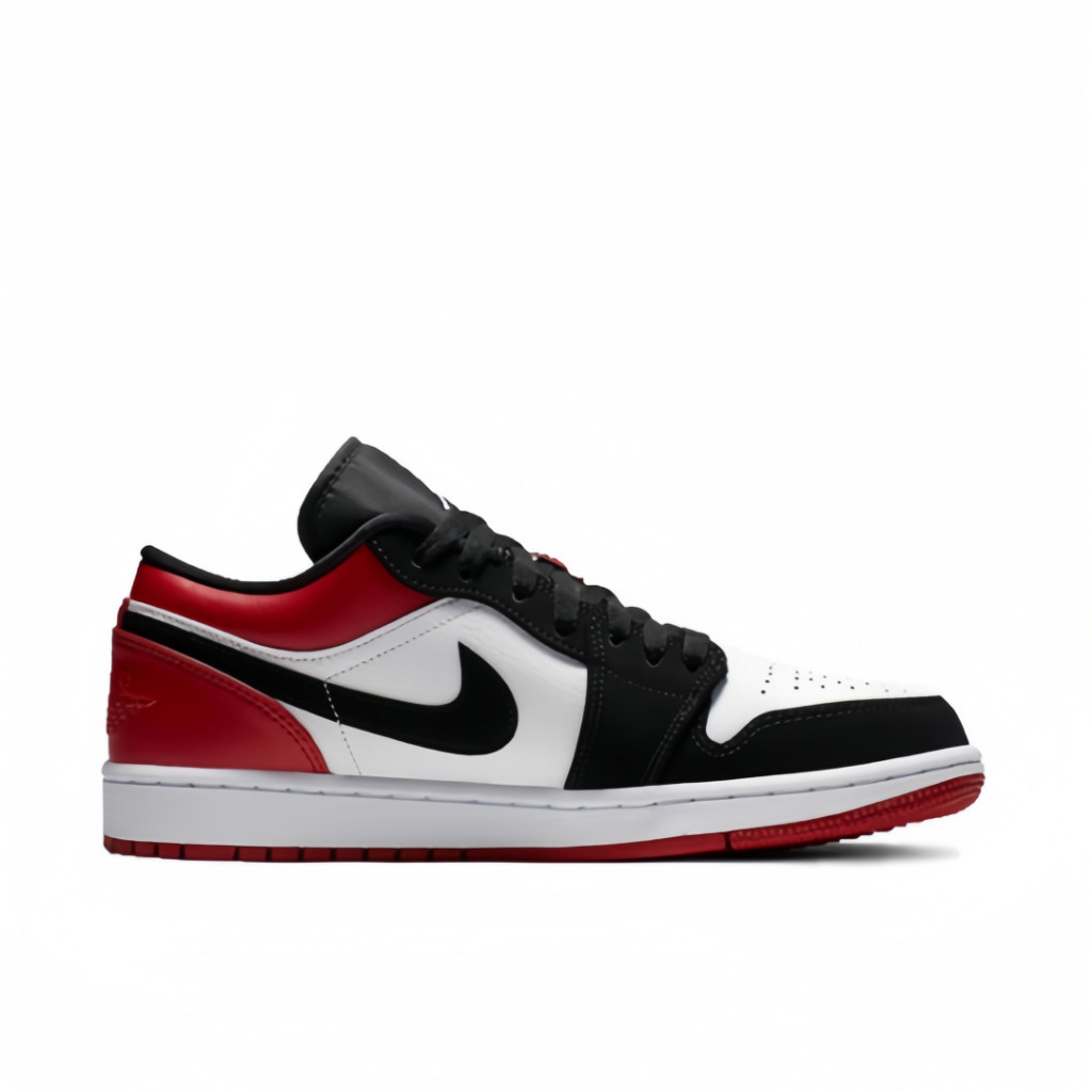 



 ♞,♘,♙Nike Air Jordan 1 Low Black Toe Black, Red and White gentleman Woman ของแท้ 100 % style S