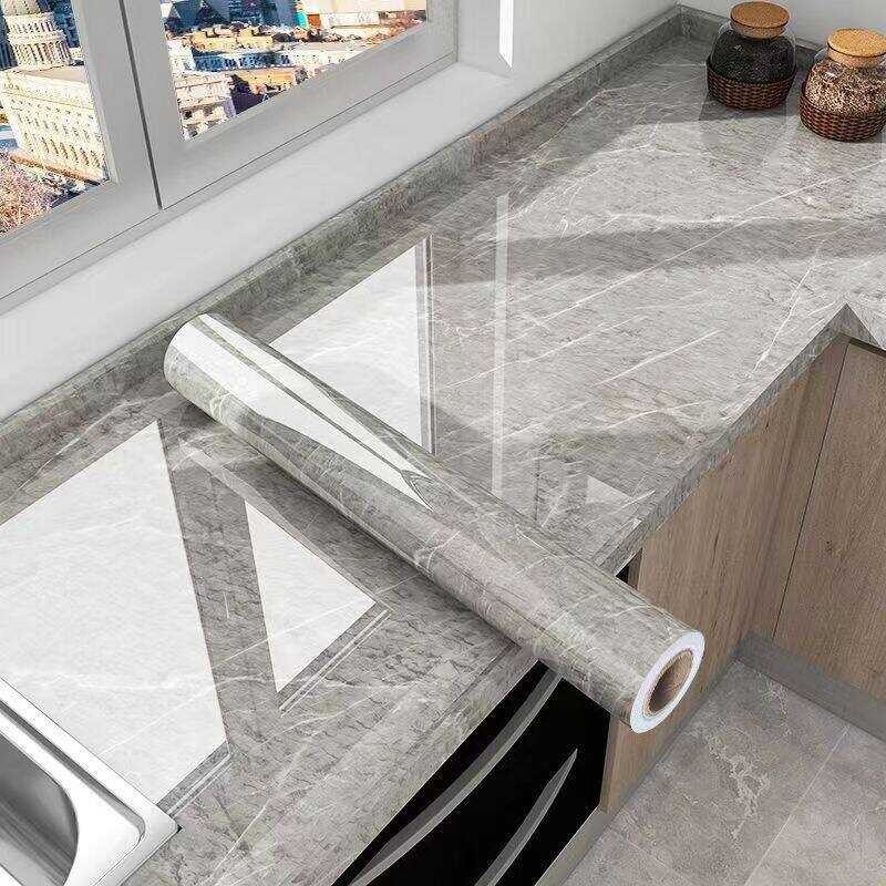 80Cm X 3M Marble Waterproof Marble Wallpaper For Bathroom Dining Table PET Self Adhesive Oil Proof