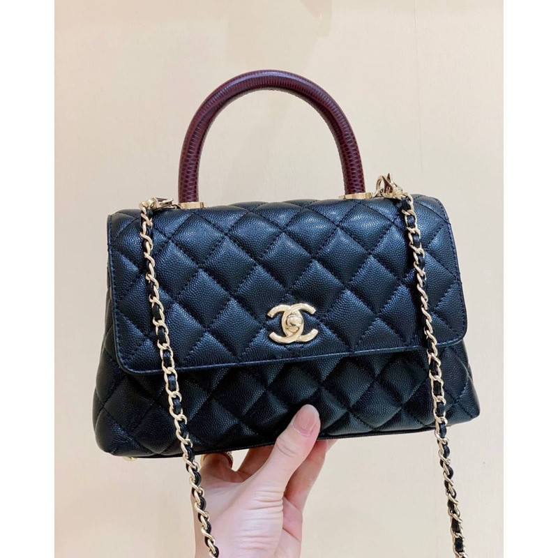 ♞,♘กระเป๋า Chanel Coco Handle Flap Small Handle Lizard Handle Bag (VIP)