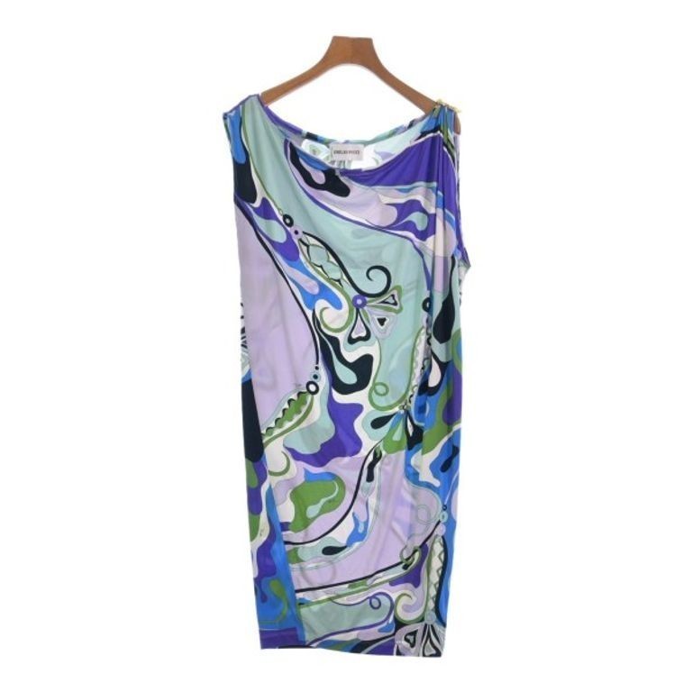 Emilio Pucci MOI Dress Women Patterned all over Light Blue Green Purple Direct from Japan Secondhan