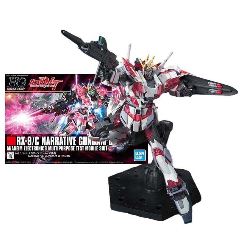 Bandai am Model Kit Anime Figures HG 1/144 RX-9/C Narrative C-Packs Mobile Suit Gunpla Action Figure