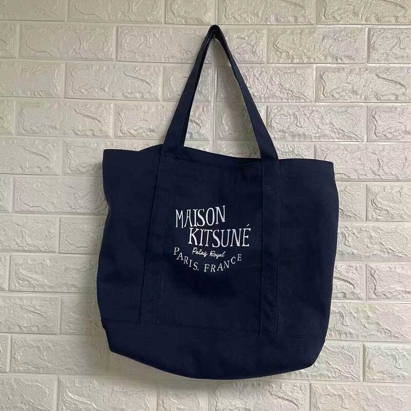 ❀ Export ❀ To Japan and South Korea Maison Kitsune Tote Canvas Shopping Bag Handbag Fox Head te