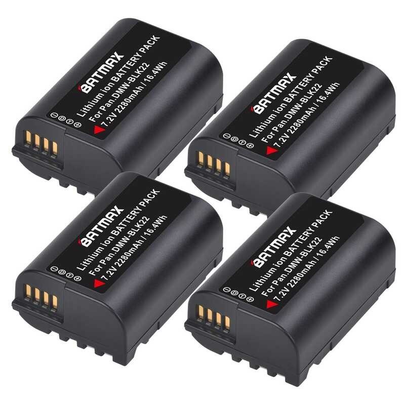 2280mAh 4X DMW-BLK22 DMW BLK22 Battery + LED Dual Charger for Panasonic LUMIX DC-S5 DC-S5K Cameras K