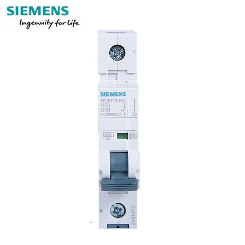 Siemens Miniature Circuit Breakers 6000 5Sy6ประเภท C 0.5A 1A 2A 3A 4A 6A 10A 16A 20A 25A 32A 1   3