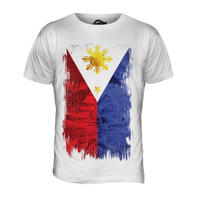 PHILIPPINES GRUNGE FLAG MENS T-SHIRT TEE PILIPINAS PHILIPPINE
