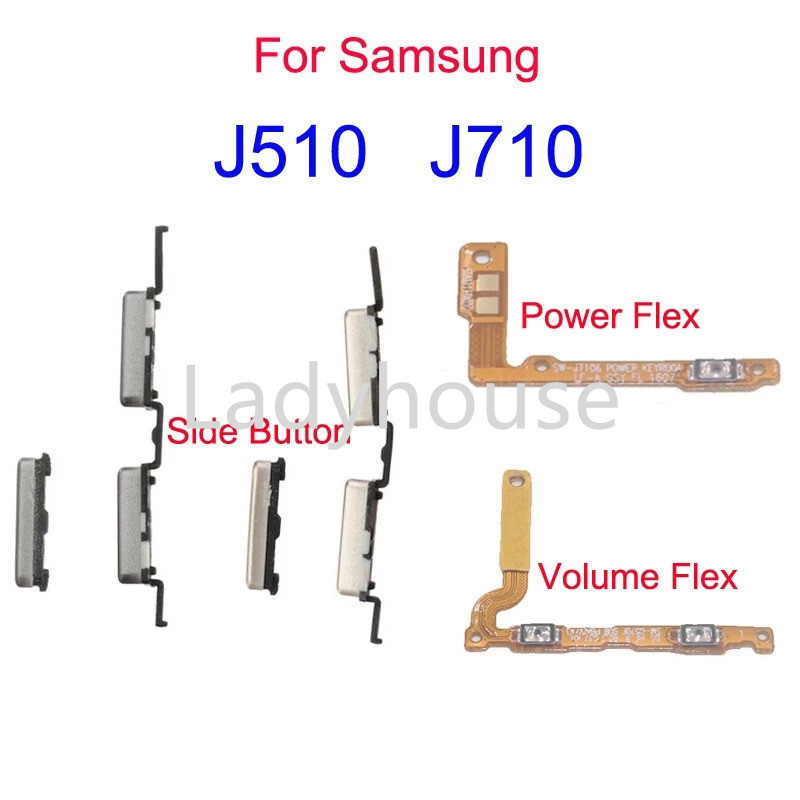 เปิด/ปิดปุ่มสวิทช์ด้านข้าง Volume Up Down ปุ่ม Flex Cable สําหรับ Samsung Galaxy J510 J710 J5 J7 201