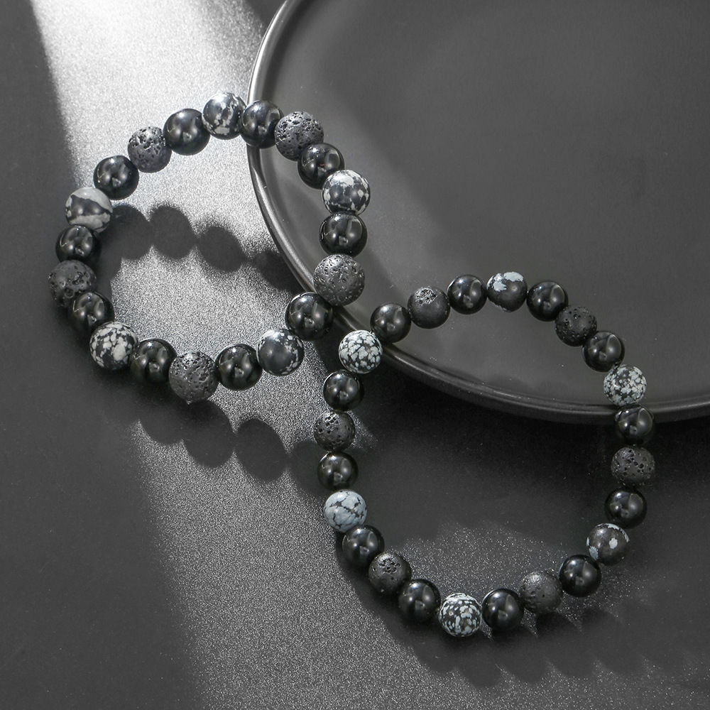 ♞,♘Natural Volcanic Stone Bead Bracelet