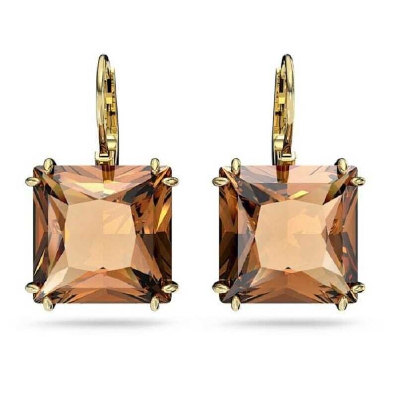 Drop ❤ Millenia Earrings Square Cut Gold Plated Elegant Earrings For Women