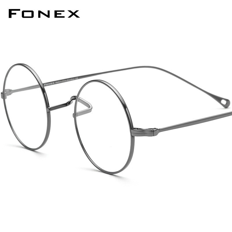Fonex กรอบแว่นตาไทเทเนียม 2021 ทรงกลมสไตล์ญี่ปุ่นวินเทจสําหรับผู้หญิงและผู้ชาย