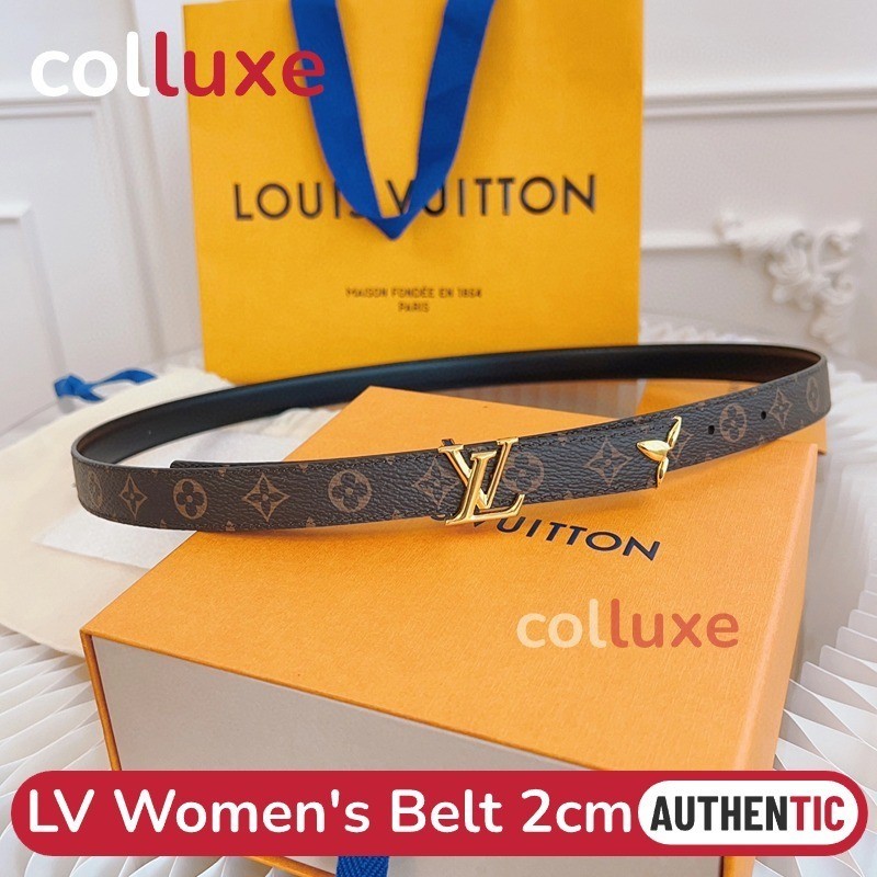 ♞,♘ของแท้Louis Vuitton เข็มขัดรุ่น LV Women's Belt 2cm Monogram เข็มขัดผู้หญิง