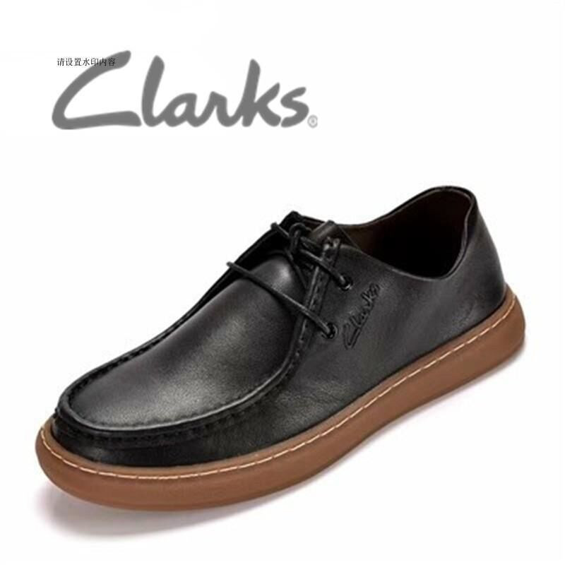 Clarks รองเท้าหนังลําลอง ข้อสั้น แบบผูกเชือก แฟชั่นสําหรับผู้ชาย