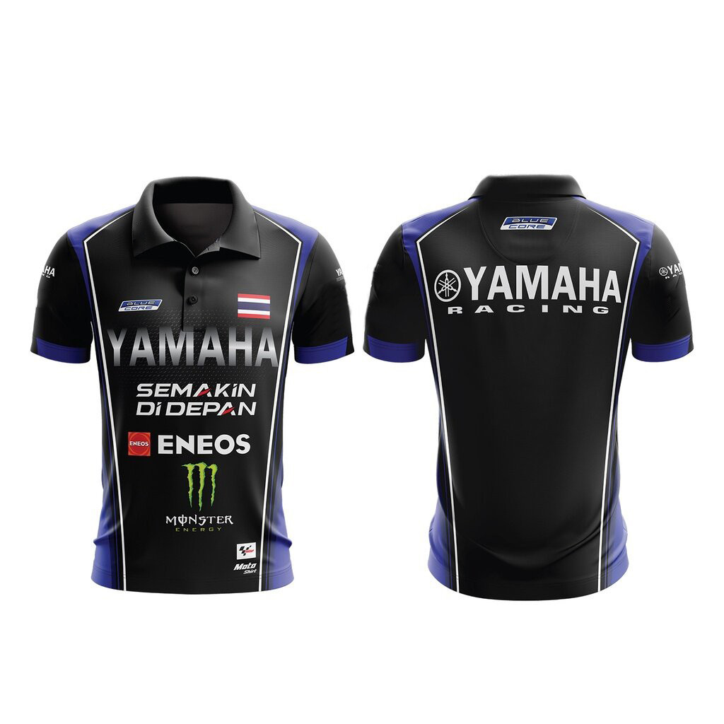 YAMAHA เสื้อเชิ้ตโปโลลำลองผู้ชาย พลัสไซส์ เสื้อเชิ้ต MOTO