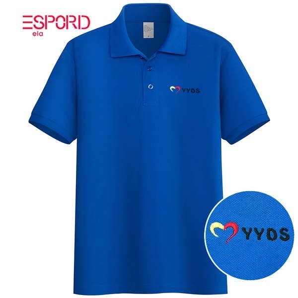 Yyds เสื้อยืดโปโล ผ้าฝ้าย แขนสั้น คอปก ปักลาย ทรงหลวม สีพื้น เหมาะกับฤดูร้อน สําหรับผู้ชาย