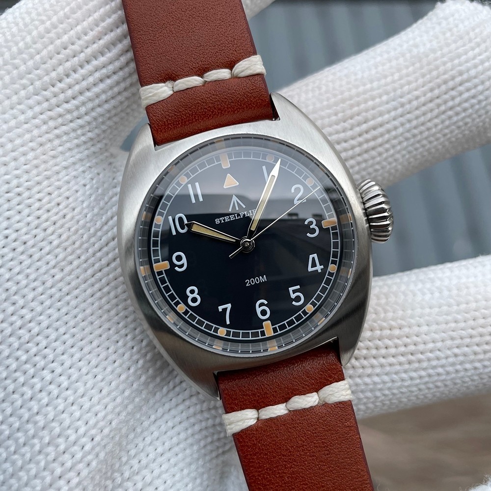 [STEELFLIER ] Sf745 Retro Pilot Men Quartz Watch VH31 Movement 20Bar กันน ้ ํา
