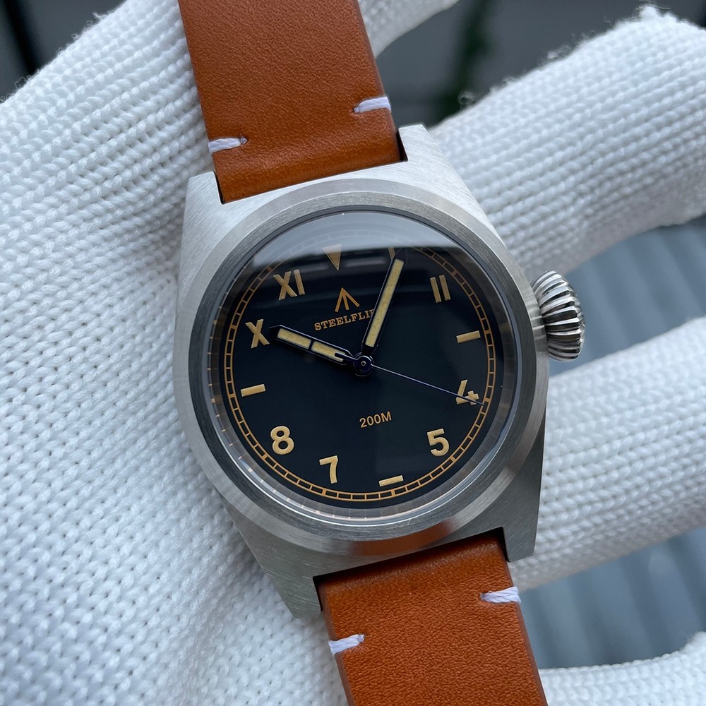 [STEELFLIER ] Sf744 Classic Pilot Men Quartz Watch California Dial VH31 Movement 20Bar กันน ้ ํา