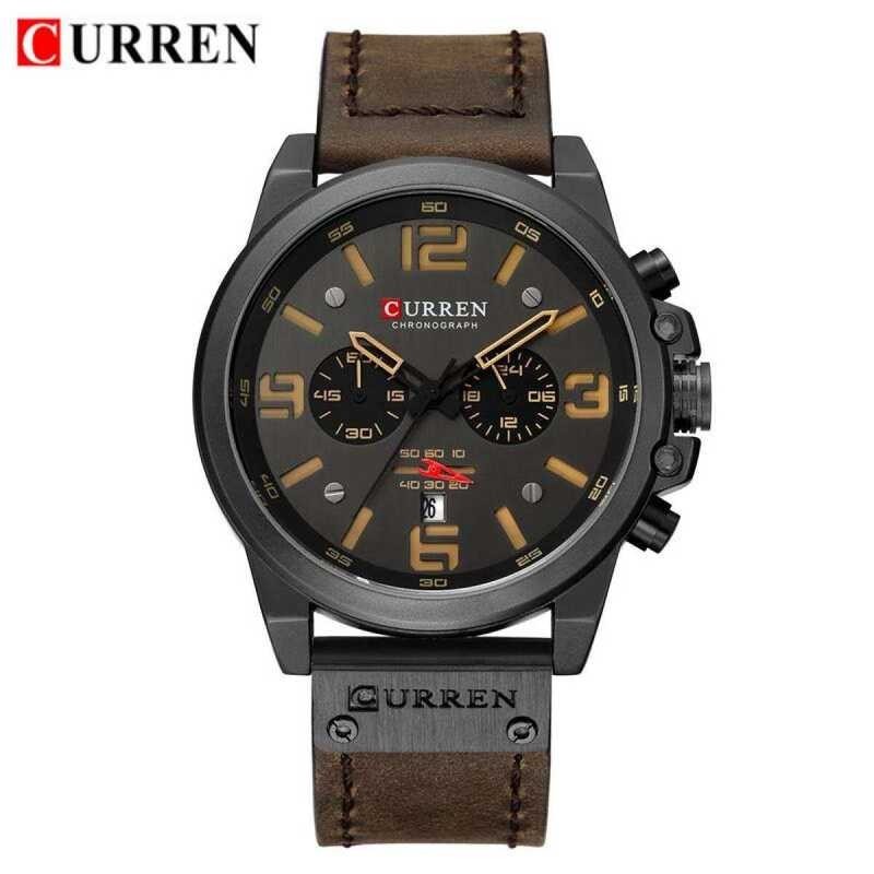 Military Waterproof CURREN Leather Sport Quartz Watches Top Brand Complete Calendar Chrono Watch Fa