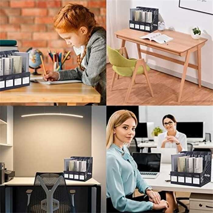 Holder File Magazine Organizer, Office Organization Desktop Storage File Box Binder Organizer 4 Ver