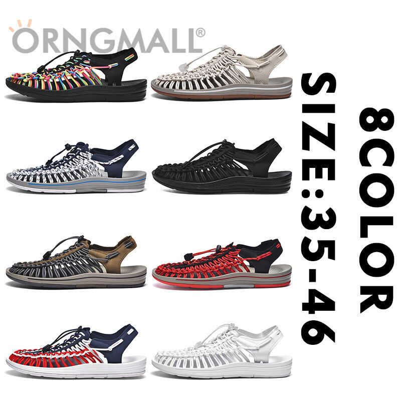 orngmall รองเท้าแตะทอสไตล์ลำลอง รองเท้าแตะชายหาด