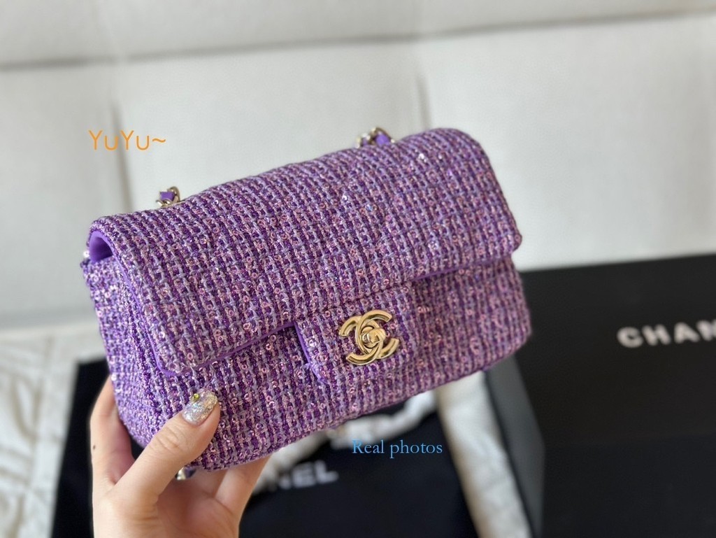 [YuYu 24h Shipping] ต้นฤดูใบไม้ผลิสไตล์ใหม่สีชมพูสีชมพู Tender Chanel Chain Bag Love at First Sight 