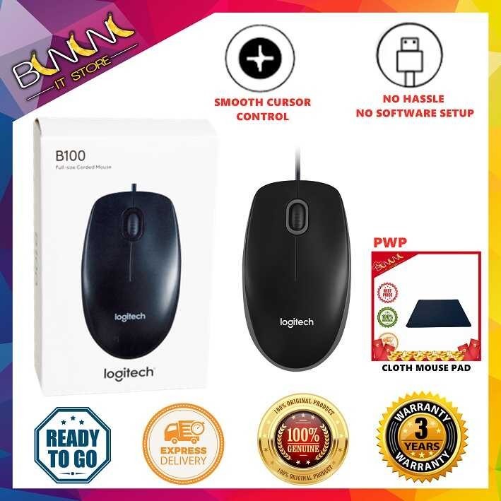 [HOTSFDGHFJ118] ❀ 【Ready Stock】 LOGITECH B100 M100R | K120 OPTICAL USB MOUSE