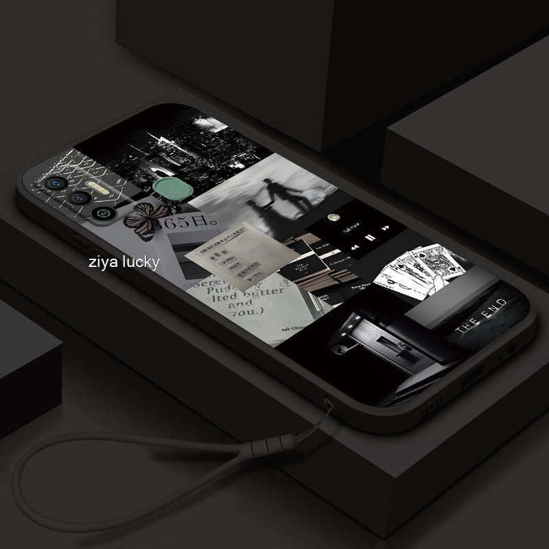 Art Sunset Beach Trees Shadow Label Collage Angel Eyes เคสโทรศัพท์สําหรับ Infinix KF6P K17 K15n k15 