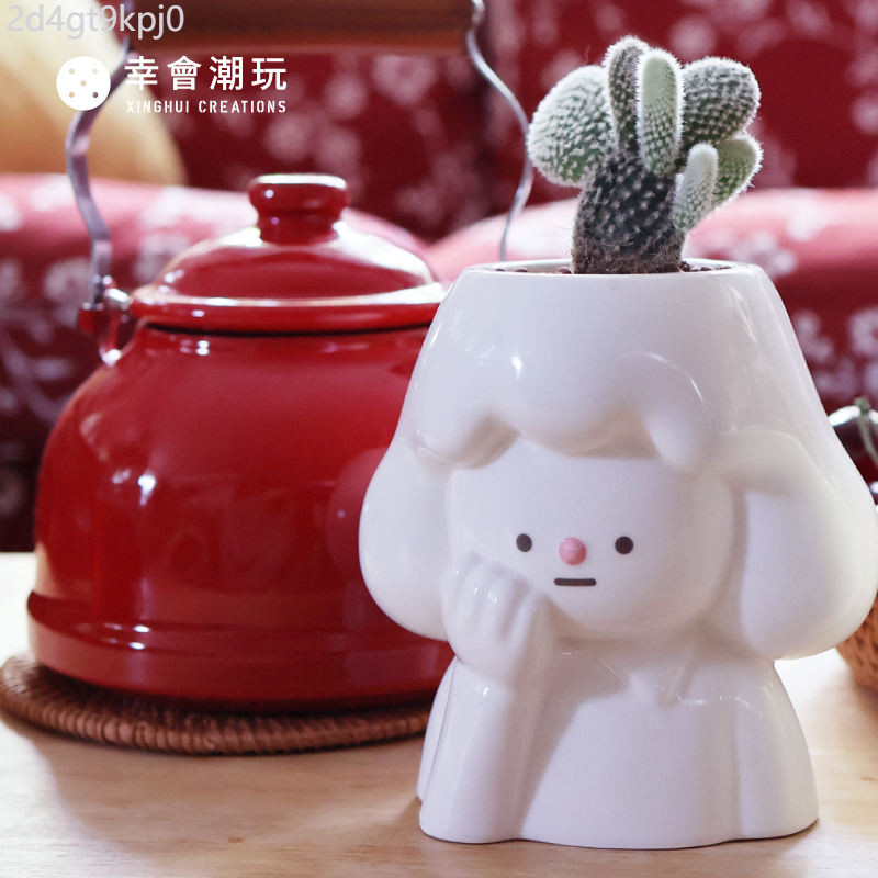 ♞,♘,♙ของเล่นมีความสุข rf-kwoni kui ni ดอกไม้เซรามิกหม้อวันเกิดของขวัญบ้านเครื่องประดับน่ารักแจกันเ