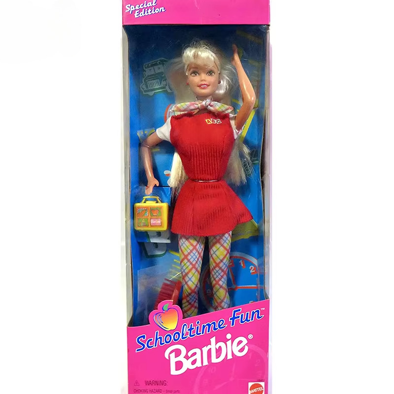 Original Barbie Schooltime Fun 1997 Special Edition Vintage Blond Dolls Toys for Girls '90s Red Clot