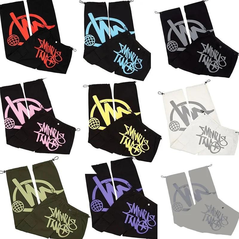 ใหม่ กางเกงยีนลําลอง เอวต่ํา ทรงหลวม ลาย Minus Two Cargo Pantalones 2000s Yk2 สีดํา สําหรับผู้ชาย