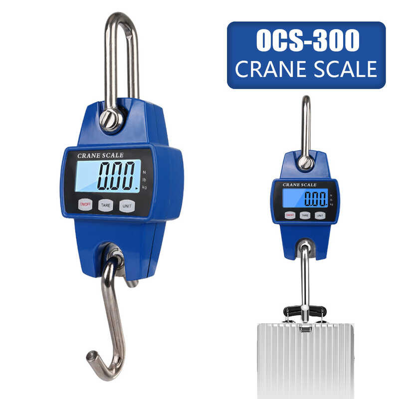 Portable Electronic Digital Crane Scale Weight 300 Kg Stainless Steel Heavy Duty Hanging Hook Scales