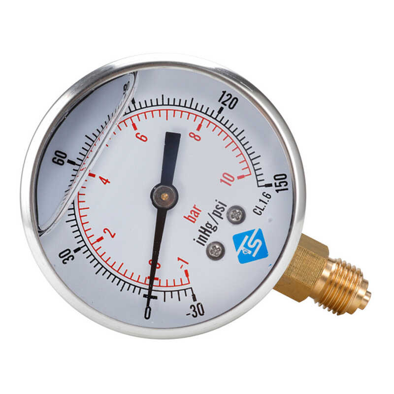 Gazechimp Vacuum Gauge 68Mm , -1/0 Bar &Amp;-30*Hg - Male Bottom Connectio