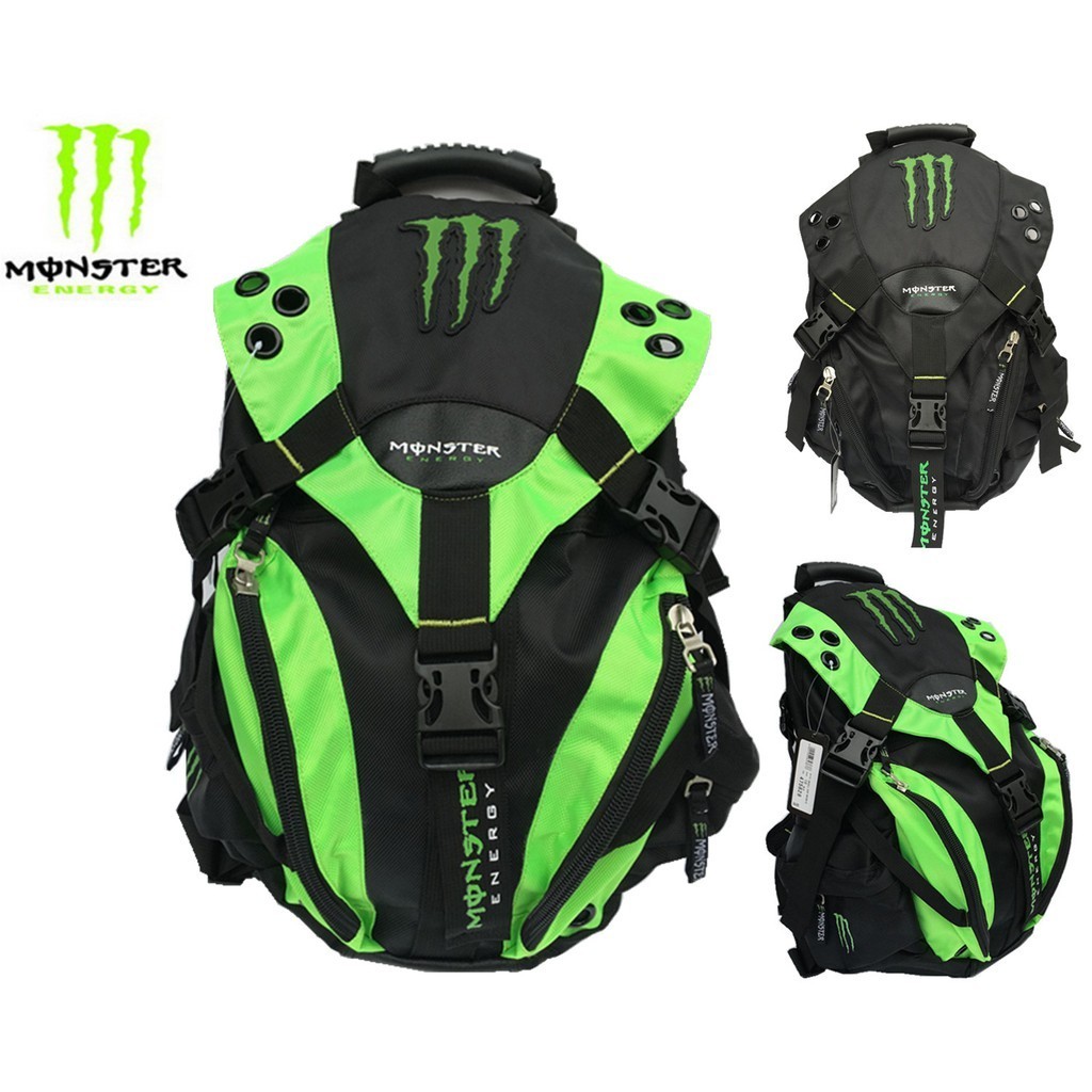Monster Energy กระเป๋าเป้สะพายหลัง สามารถปรับได้ เหมาะกับการพกพาเดินทาง เล่นกีฬา แข่งรถจักรยานยนต์