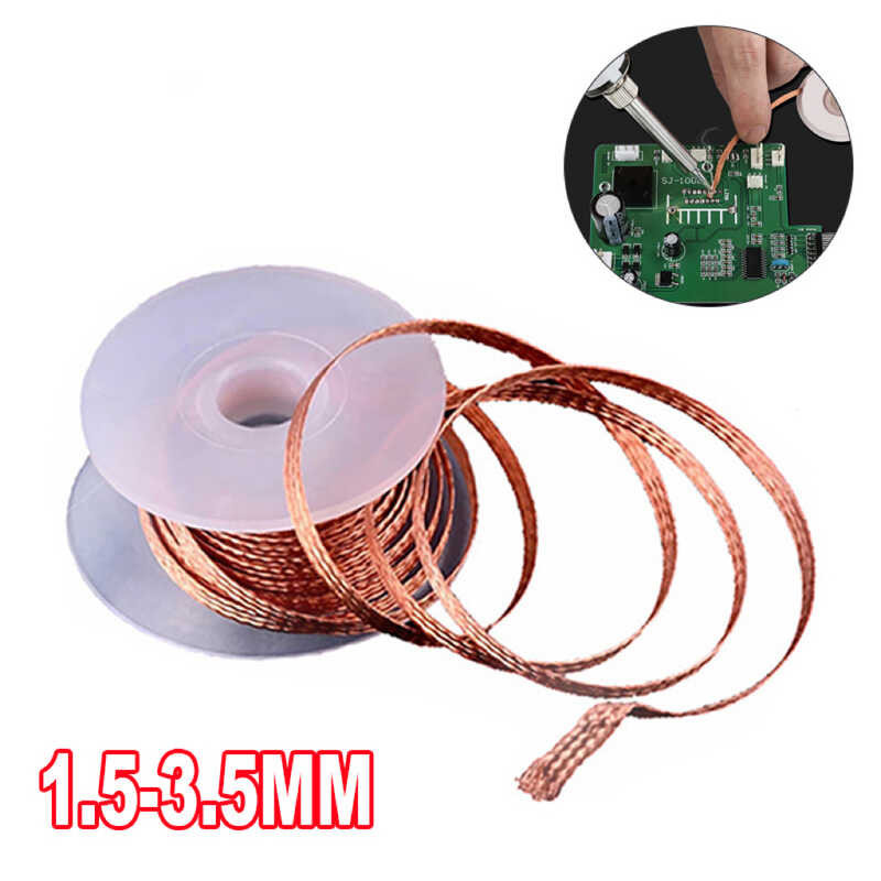 1.5-3.0Mm Desoldering Mesh Braid Tape Copper Welding Point Solder Remover Wire Wick Tin Lead Cord Flux For Soldering