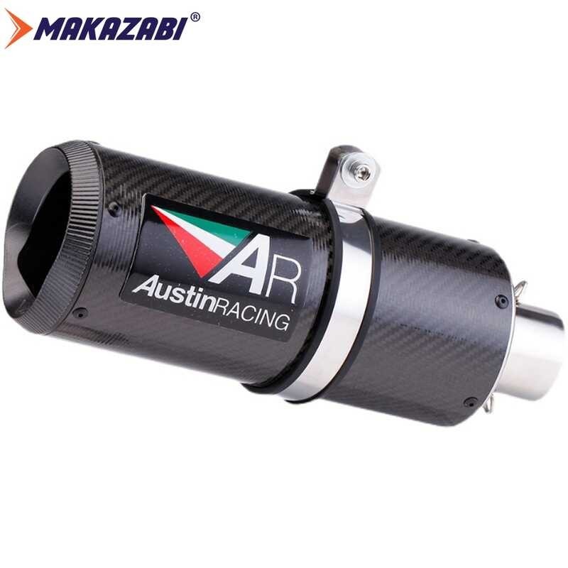 ❤ 51Mm 2 Inches Motorcycle Muffler Motorcross Exhaust Canister Tail Pipe Carbon Fiber Tailpipe En