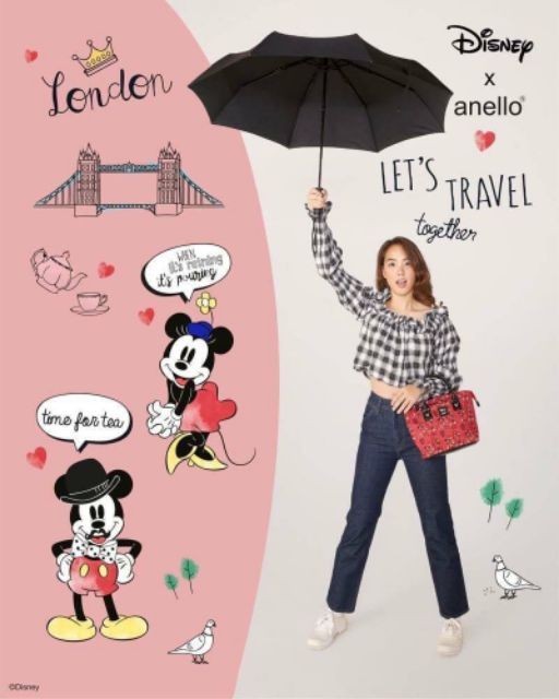 ♞,♘,♙ลดล้างสต็อก️สินค้าหมดแล้วหมดเลยAnello กระเป๋าโท้ท mini Disney X Anello DT-G011