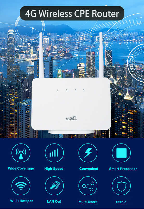 LTE 4G CPE โมเด็มเราเตอร์ Rj45 LAN WAN เสาอากาศภายนอกช่องพร้อม