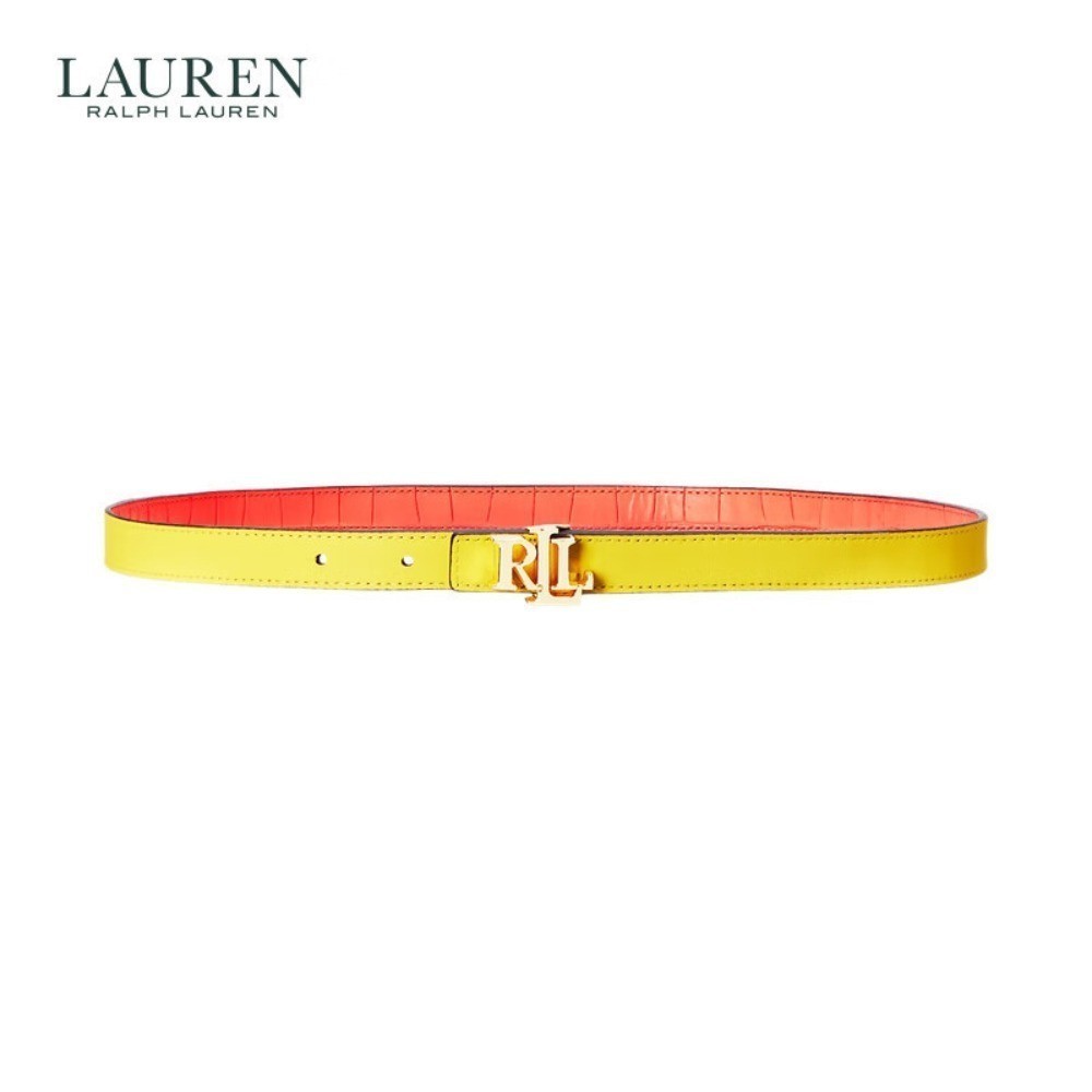 Lauren RALPH LAUREN LAUREN Laurent Women 's Match Classic Style Two-Sided Logo Leather Thin Belt RL