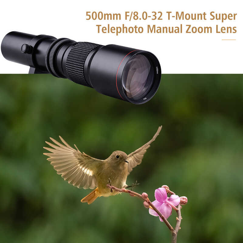 D3100กล้อง D3400 D3300ซุปเปอร์500มม. D750 F/8.0-32คู่มือ T-Mount Ai Mount กล