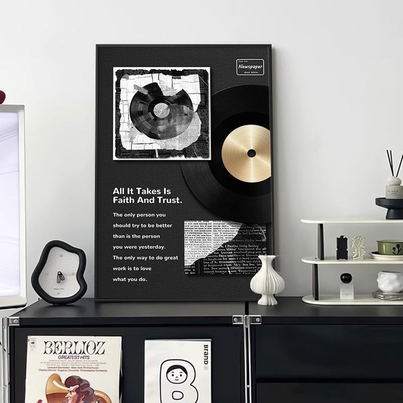 Retro Record Room Room Decoration Painting Vinyl Art High