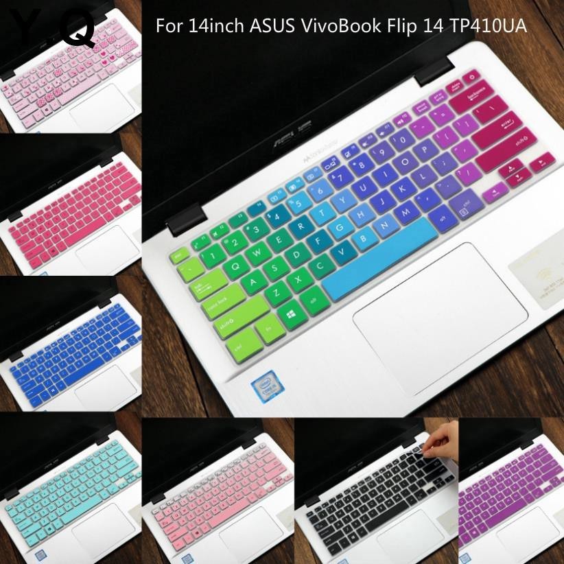 ในสต็อก DFFor 14 นิ้ว ASUS VivoBook Flip 14 TP410UA นุ่มซิลิโคนบางเฉียบแล็ปท็อปแป้นพิมพ์ Protector