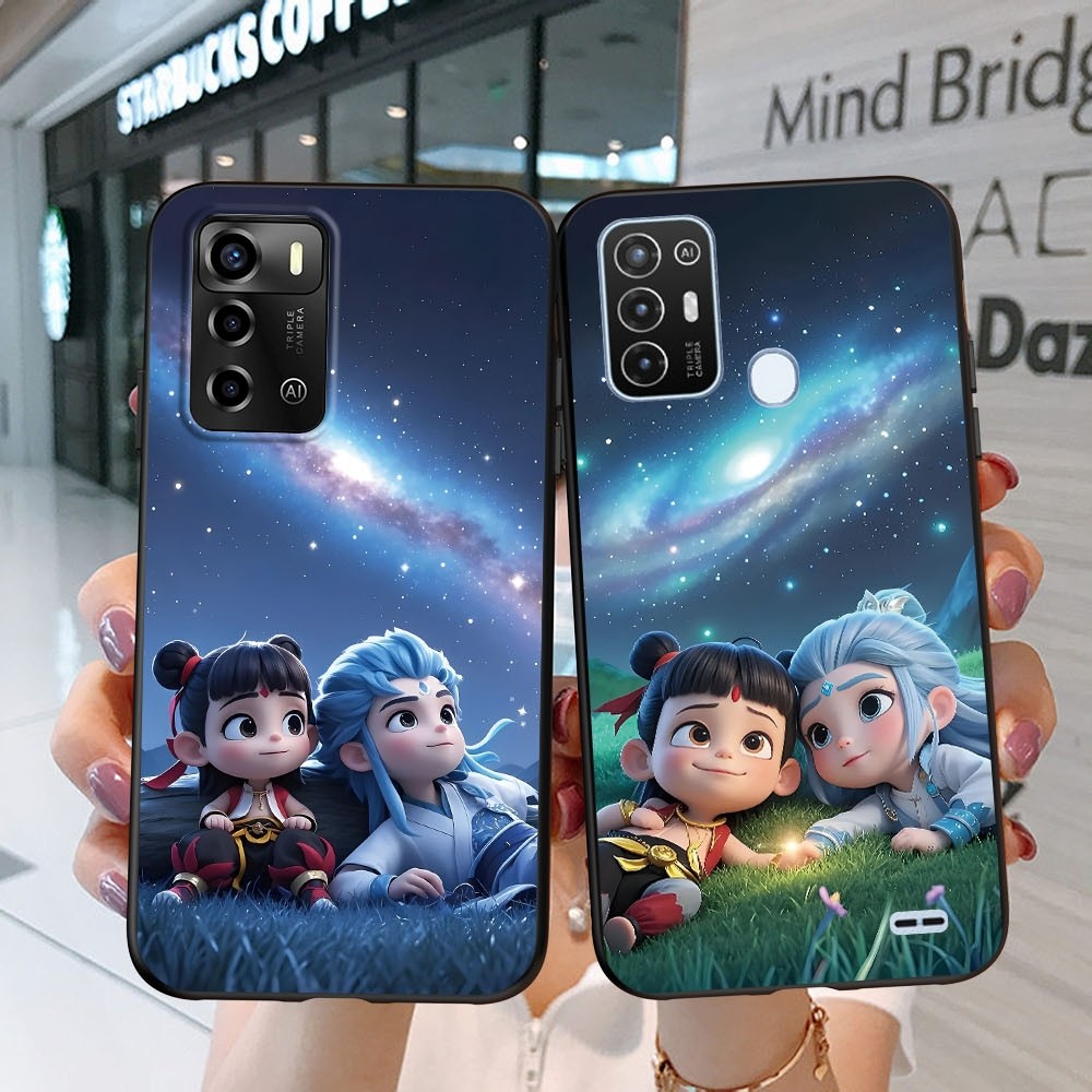 เคส สำหรับ Zte Blade A7 A5 A3 Lite A71 A51 A31 Plus A72 A52 Lite A53 A7S Nezha23 ลมจีน เคส Case สีดํ