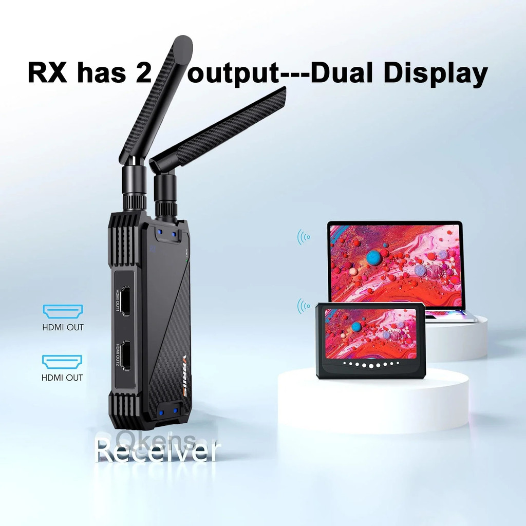 400m Wireless HDMI Transmitter Receiver Dual HDMI Display Adapter Extender 0.05s Latency รองรับ 1TX 