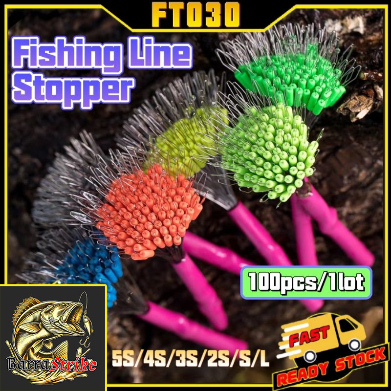 100 ชิ้น/1 ล็อตสายตกปลา Stopper ตกปลาลอยซิลิคอน Stopper Space Bean ยาง Stopper Fishing Connector