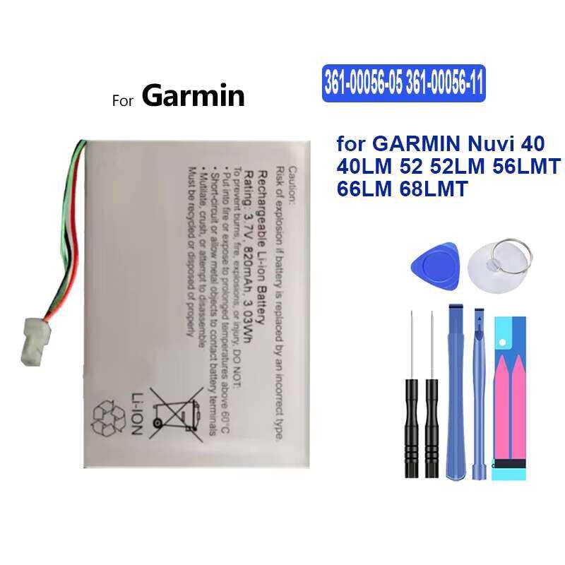 แบตเตอรี่ for GARMIN Nuvi 40 40LM 52 52LM 56LMT 66LM 68LMT batteria 361-00056-05 361-00056-11