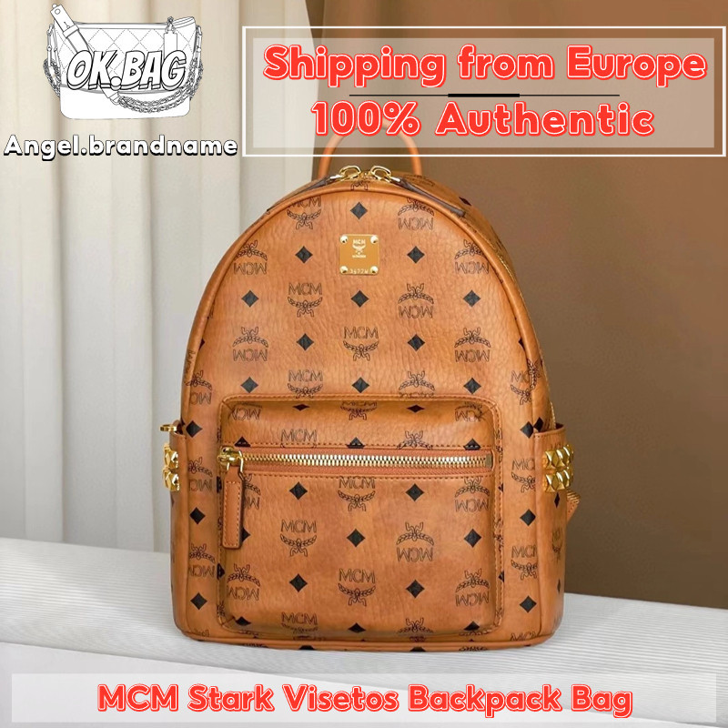 ♞,♘MCM Stark Visetos Side Studs Backpack Mini/Small/Medium กระเป๋าเป้สะพายหลัง
